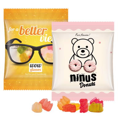 Mini bag gevuld met snoep | 70 x 84 mm - White