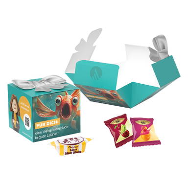 Midi gift box gevuld met snoep | 75 x 75 x 55 mm - White