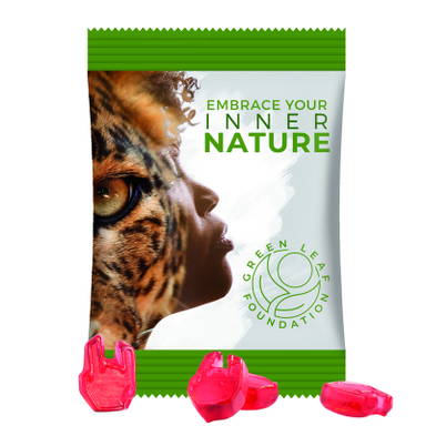Mini bag met Trolli fruit jelly gums in eigen vorm - White