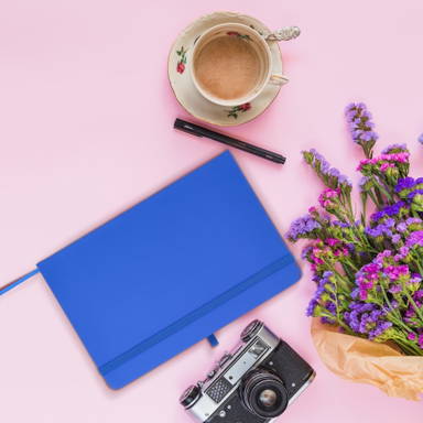 A5 notitieboekje met penlus - Blauw