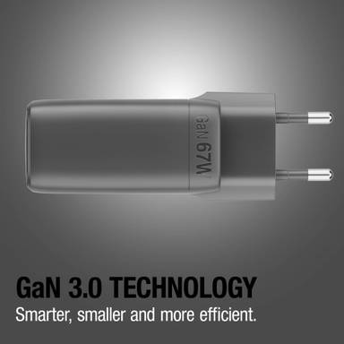 Fresh 'n Rebel 67W Laptop Snellader GaN USB-C &amp; USB-A