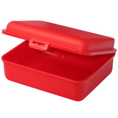 Grote kunststof lunchbox 18 x 14 x 7 cm - Rood