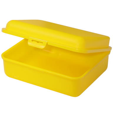 Grote kunststof lunchbox 18 x 14 x 7 cm - Geel