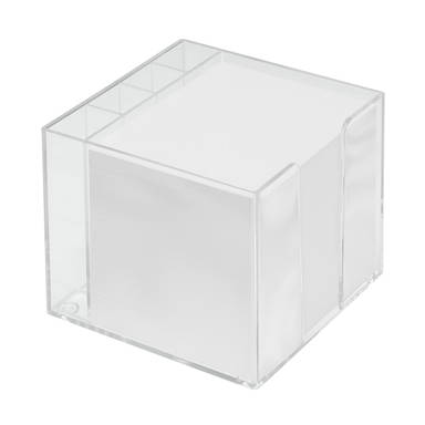 Memobox mit Organizer 105 x 105 x 90 mm - Glasklar