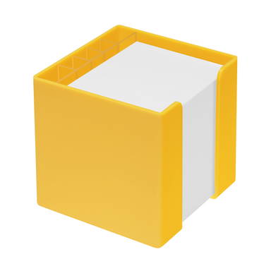 Memobox met organiser 10 x 10 x 10 cm - Geel