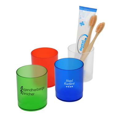Gobelet pour brosses à dents - Verre dépoli rouge