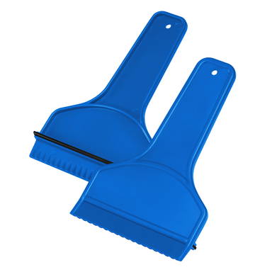 Ice scraper with squeegee and handle - Blue