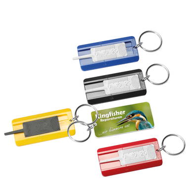 Tire tread depth gauge with keychain - Schwarz/grün