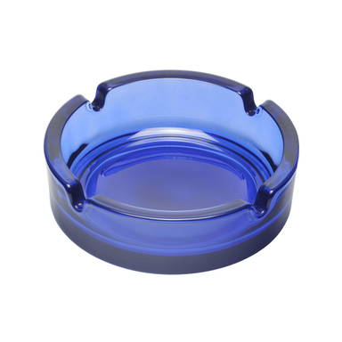 Glass ashtray 105 x 35 mm - Blue-transparent