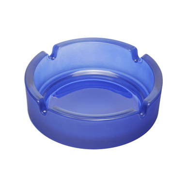 Glass ashtray 105 x 35 mm - Cobalt blue frosted