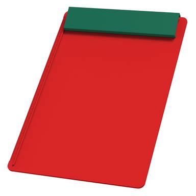 Plastic A4 clipboard - Red, green