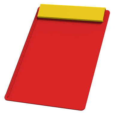 Plastic A4 clipboard - Red, yellow