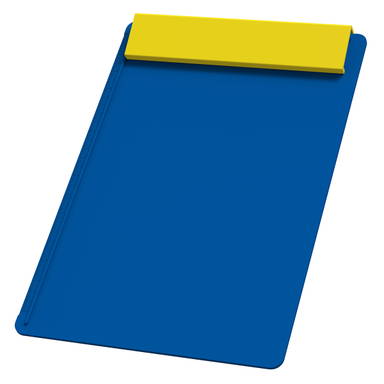 Plastic A4 clipboard - Blue, yellow