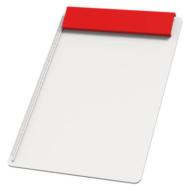 Plastic A4 clipboard - White, red