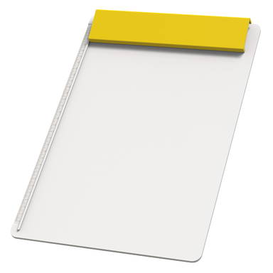 Plastic A4 clipboard - White, yellow