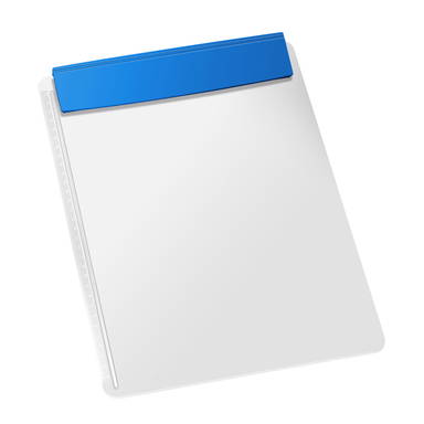 A4 clipboard with pen holder - White, blue