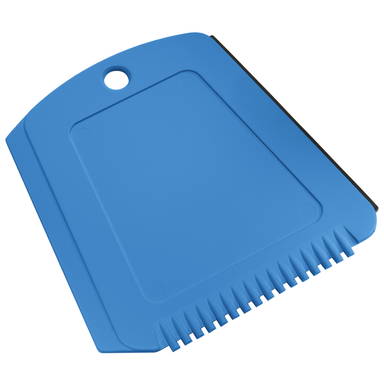 Flat recycled ice scraper with wiper blade - Recycled blue