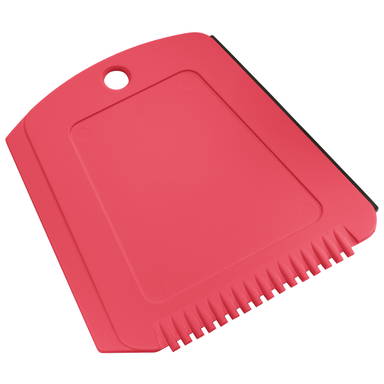 Flat recycled ice scraper with wiper blade - Recycled red