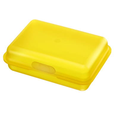 Kunststof lunchbox 15 x 10 x 5 cm - Matglas geel