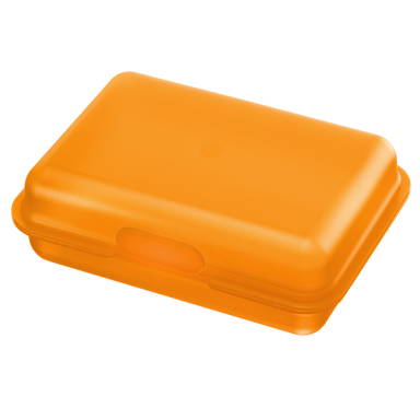 Kunststof lunchbox 15 x 10 x 5 cm - Matglas oranje