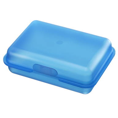 Kunststof lunchbox 15 x 10 x 5 cm - Matglas blauw
