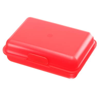 Kunststof lunchbox 15 x 10 x 5 cm - Matglas rood
