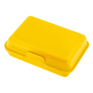 Kunststof lunchbox 15 x 10 x 5 cm - Geel