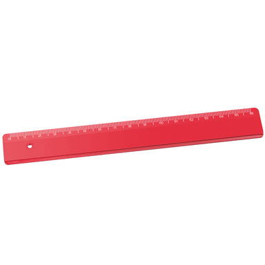 Gerecycelde liniaal 16 cm - Gerecycled rood