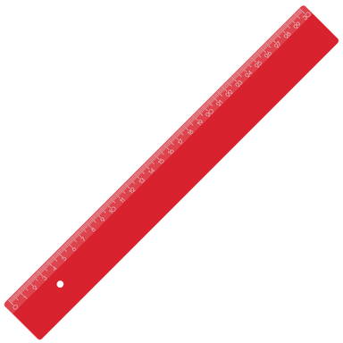 Thick ruler 30 cm - Red