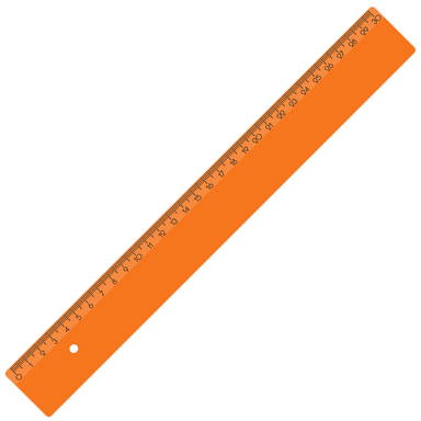 Thick ruler 30 cm - Orange