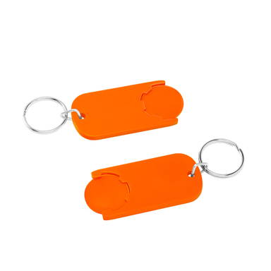 Shopping trolley coin keyring long - Orange, orange