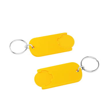 Shopping trolley coin keyring long - Yellow, yellow