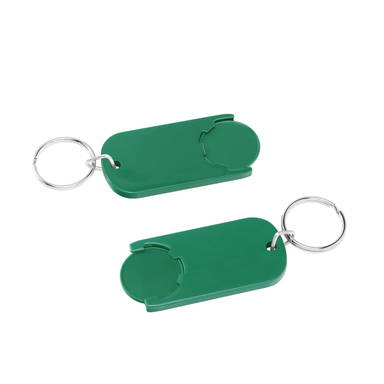 Shopping trolley coin keyring long - Green, green