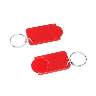 Shopping cart coin keychain - Red, red
