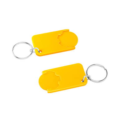 Shopping cart coin keychain - Yellow, yellow