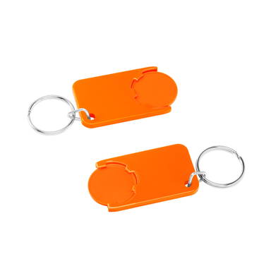 Shopping cart coin keychain - Orange, orange