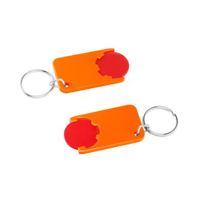 Shopping cart coin keychain - Red, orange