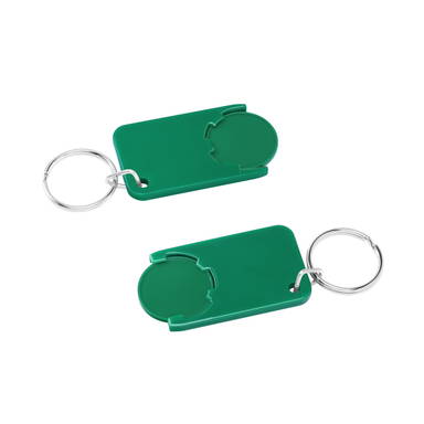 Shopping cart coin keychain - Green, green