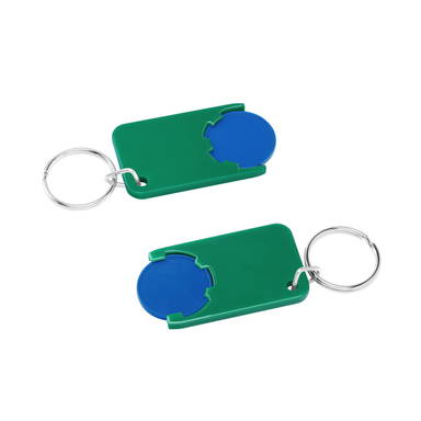 Shopping cart coin keychain - Blue, green