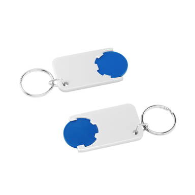 Shopping cart coin keychain - Blue, white