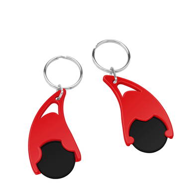 Epsilon shopping trolley coin keyring - Black, red