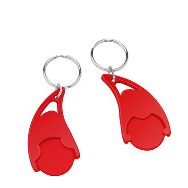 Epsilon shopping trolley coin keyring - Red, red