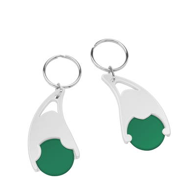 Epsilon shopping trolley coin keyring - Green, white
