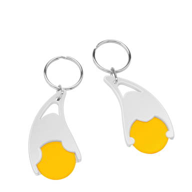 Epsilon shopping trolley coin keyring - Yellow, white