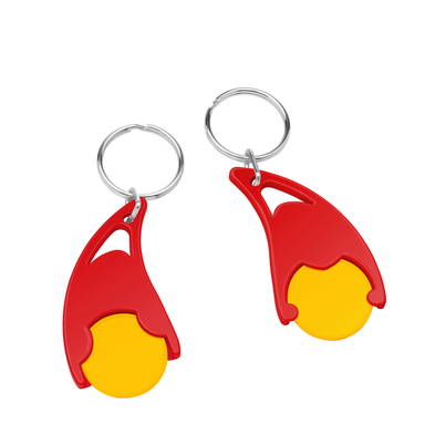 Epsilon shopping trolley coin keyring - Yellow, red