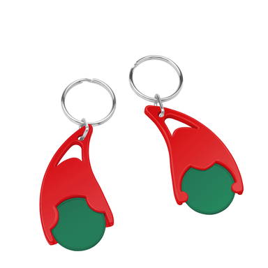 Epsilon shopping trolley coin keyring - Green, red