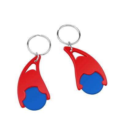 Epsilon shopping trolley coin keyring - Blue, red