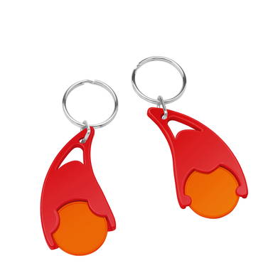 Epsilon shopping trolley coin keyring - Orange, red