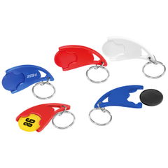 Epsilon shopping trolley coin keyring