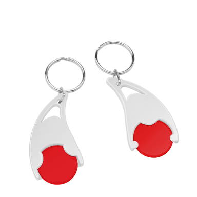 Epsilon shopping trolley coin keyring - Red, white